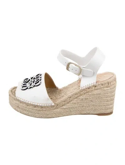 Pre-owned Loewe Canvas Graphic Print Espadrilles In White