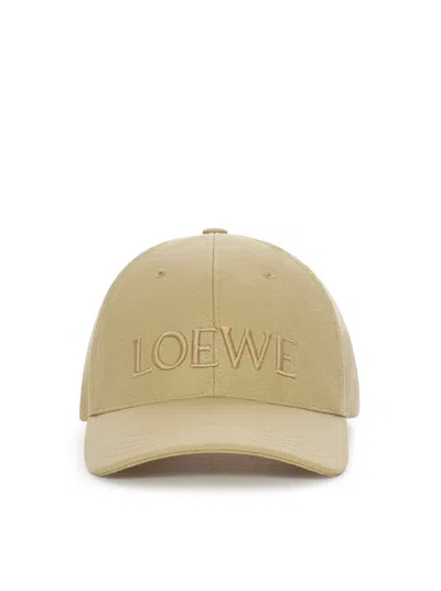 Loewe Canvas Hat In Nude & Neutrals