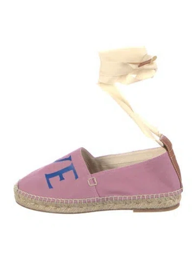 Pre-owned Loewe Canvas Printed Loafers In Pink