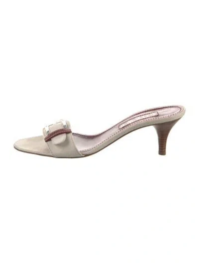 Pre-owned Loewe Canvas Printed Slides In Neutral