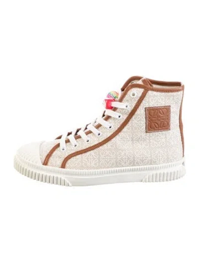 Pre-owned Loewe Canvas Printed Sneakers In Black