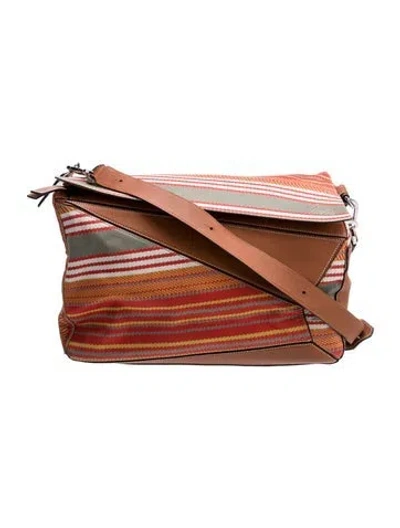 Pre-owned Loewe Canvas Puzzle Large In Neutral