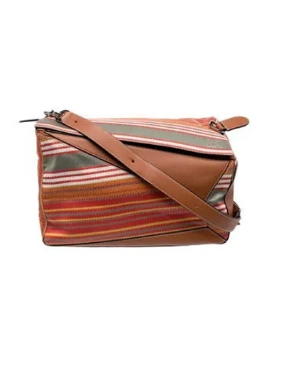 Pre-owned Loewe Canvas Puzzle Large In Pink