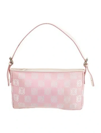 Pre-owned Loewe Canvas Shoulder Bag In Pink