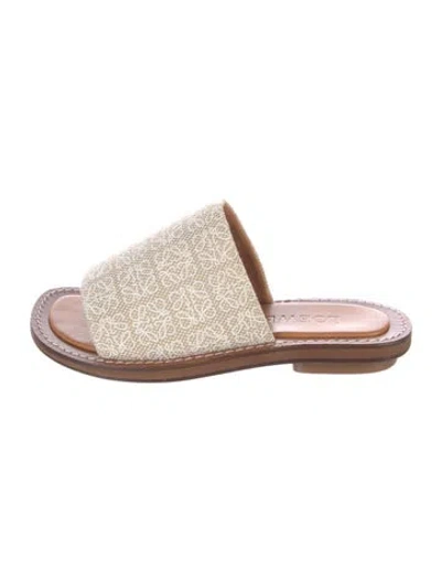 Pre-owned Loewe Canvas Slides In Neutral