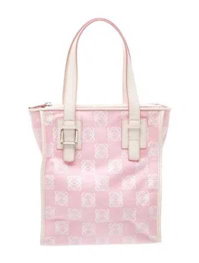 Pre-owned Loewe Canvas Top Handle Bag In Pink