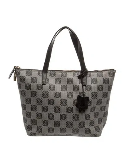 Pre-owned Loewe Canvas Tote In Black