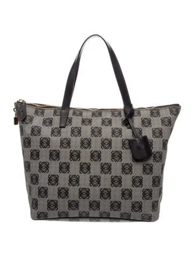 Pre-owned Loewe Canvas Tote In Black
