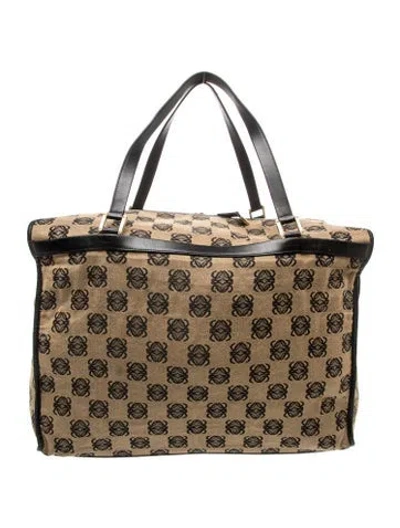 Pre-owned Loewe Canvas Tote In Brown