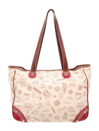 Pre-owned Loewe Canvas Tote In Neutral