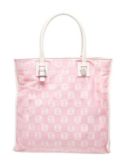 Pre-owned Loewe Canvas Tote In Pink