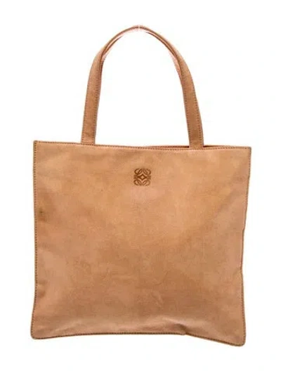 Pre-owned Loewe Canvas Tote Vintage In Brown