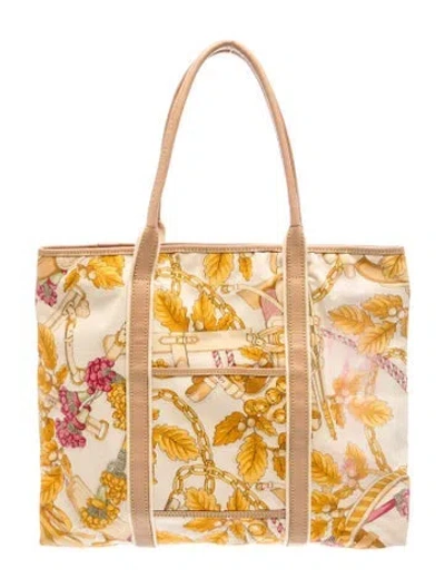 Pre-owned Loewe Canvas Tote Vintage In Neutrals