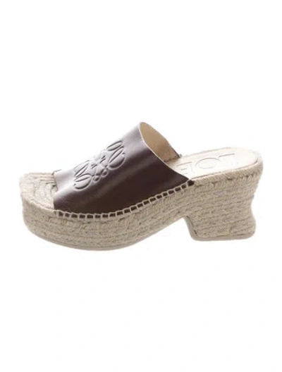 Pre-owned Loewe Canvas Whipstitch Trim Espadrilles In White