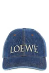 Loewe Logo Embroidery Denim Baseball Cap In Orange