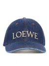 Loewe Structured Logo Cap With Contrast Stitching And Adjustable Fit In Blue