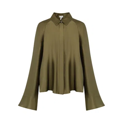 Pre-owned Loewe Cape Shirt 'khaki Green' | Women's Size 38