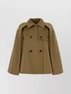 Loewe Cape With Wide Sleeves In Gabardine In Green