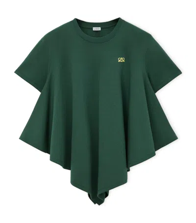 Loewe Cape-detail T-shirt In Green