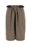 Loewe Cappuccino Wool Bermuda Shorts In Brown