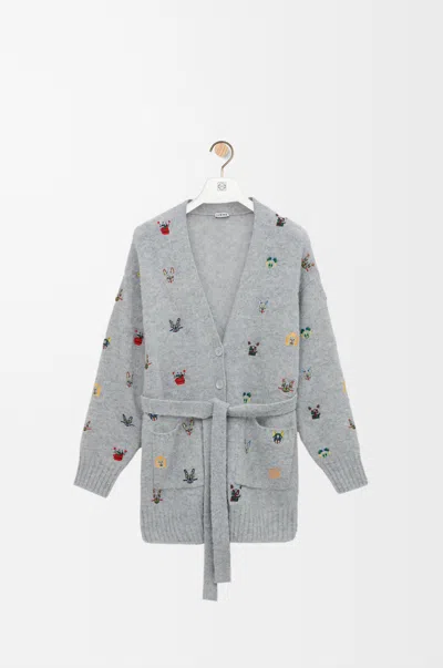 Loewe Animal-embroidered Cardigan In Multi