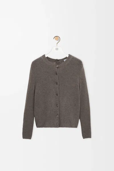 Loewe Cashmere Button-back Cardigan In Gray
