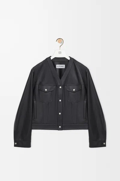 Loewe Cardigan In Nappa Lambskin Size:38 For Woman In Black