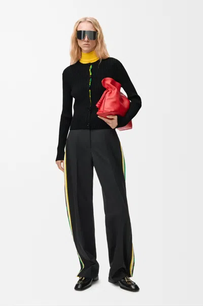 Loewe Cardigan In Viscose Blend Size:l For Woman In Black