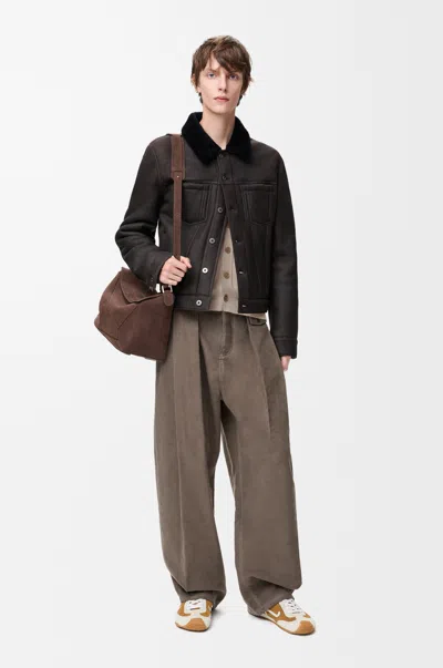Loewe Shearling Trucker Jacket In Brown