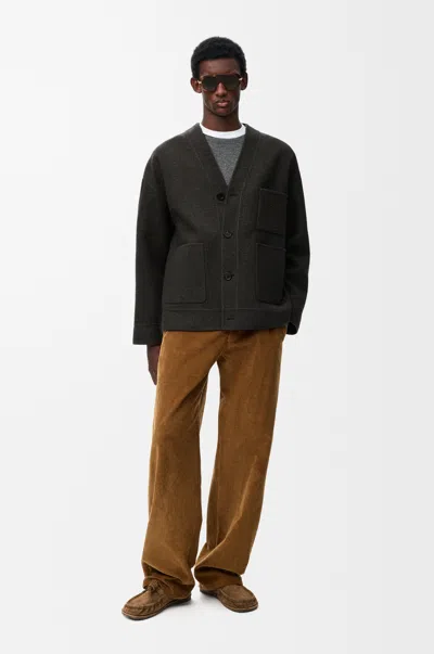 Loewe Cardigan In Wool And Silk Size: 56 For Man In Brown