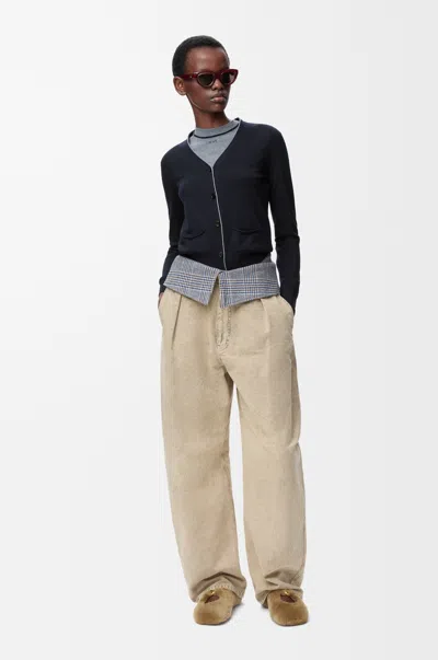 Loewe Cardigan In Wool Size:l For Woman In Blue