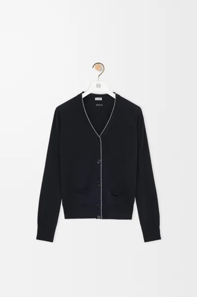 Loewe Cardigan In Wool Size:l For Woman In Blue