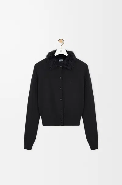 Loewe Cardigan In Wool In Black