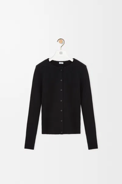Loewe Cardigan In Wool Size:xs For Woman In Black