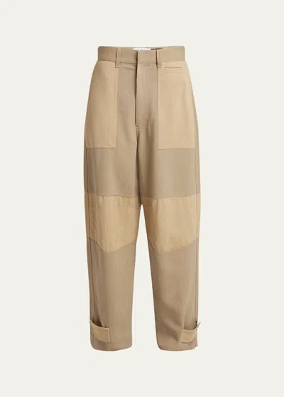 Loewe Cargo Belted Cuff Trousers In Havana