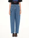 Loewe Womens Light Blue Side-flap Balloon-leg High-rise Jeans In Blue
