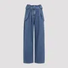 Loewe Womens Light Blue Side-flap Balloon-leg High-rise Jeans In Blue