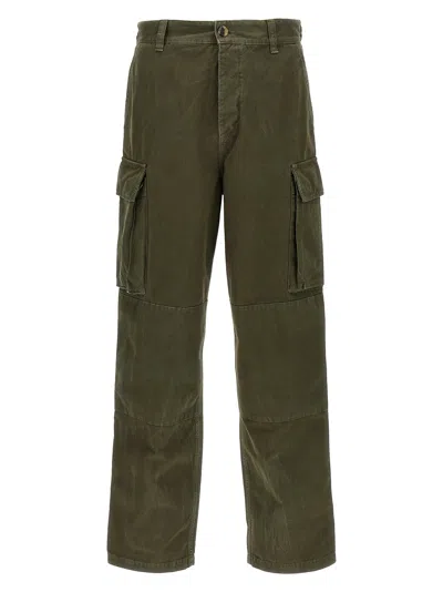 Loewe Cotton Cargo Trousers In Green
