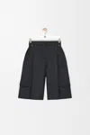 Loewe Wool-blend Check Cargo Shorts In Black