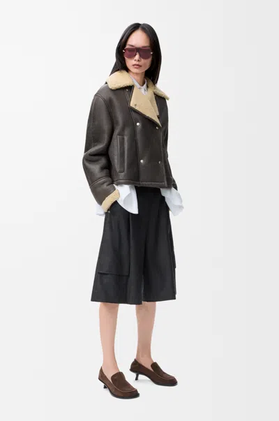 Loewe Cargo Shorts In Wool Size:40 For Woman In Brown