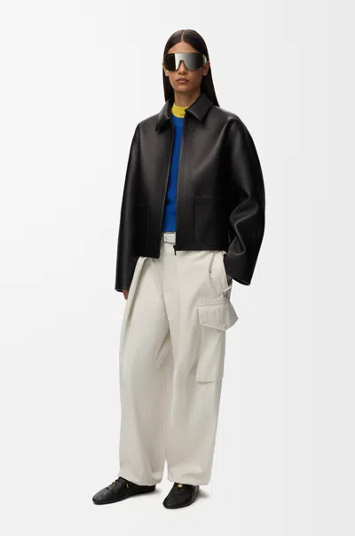Loewe Cargo Trousers In Cotton And Silk Size: 44 For Woman In Black
