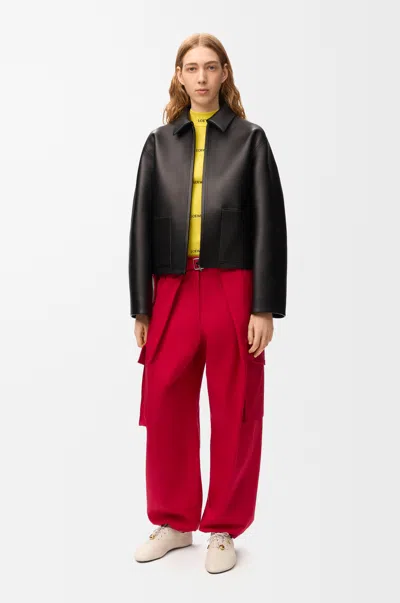 Loewe Cargo Trousers In Cotton And Silk Size: 44 For Woman In Black