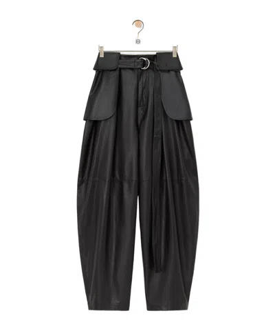 Loewe Cargo Trousers In Nappa Lambskin In Black