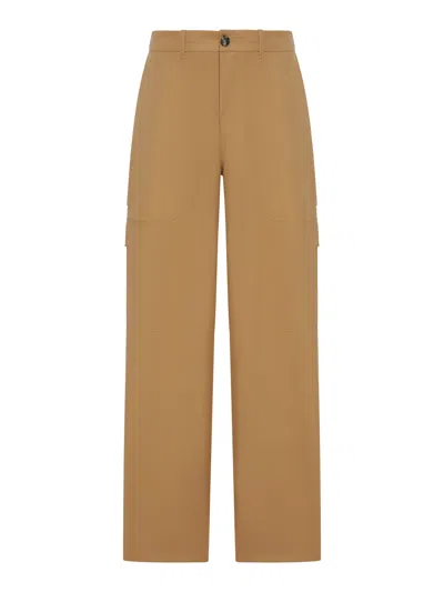 Loewe Cotton Cargo Pants In Nude & Neutrals