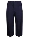 Loewe Logo-embroidered Workwear Trousers In Blue
