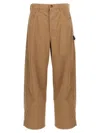 Loewe Wide-leg Trousers In Soft Cotton Blend With Subtle Detail In Brown