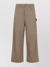 Loewe Wide-leg Trousers In Soft Cotton Blend With Subtle Detail In Brown