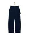 Loewe Logo-embroidered Workwear Trousers In Blue