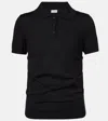 Loewe Cashmere And Silk Polo Shirt In Black