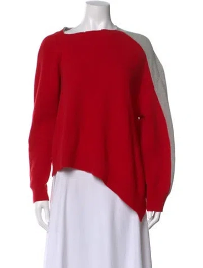 Pre-owned Loewe Cashmere Bateau Neckline Sweater In Red